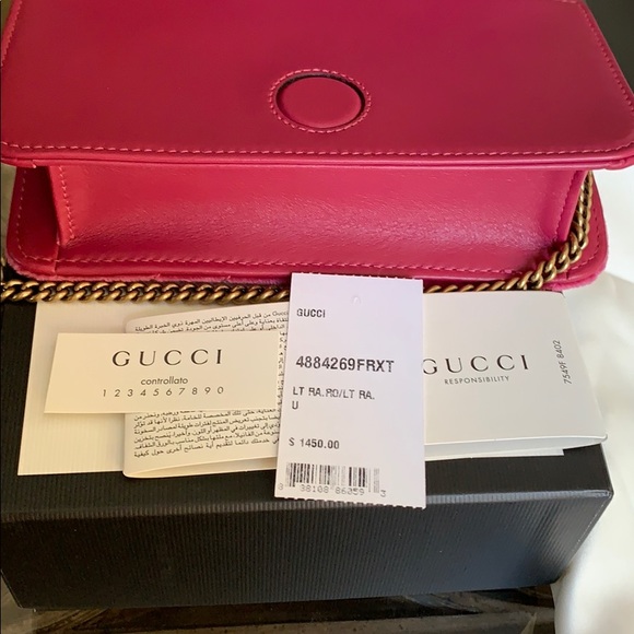 New Gucci Love GG Pink Velvet and Leather Bag - Picture 7 of 8
